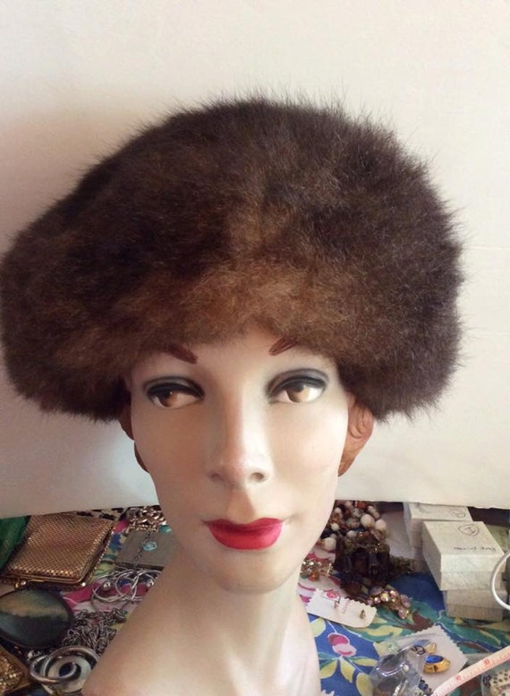 Vintage 1950s Hat Genuine Possum Fur Precious Fur… - image 2