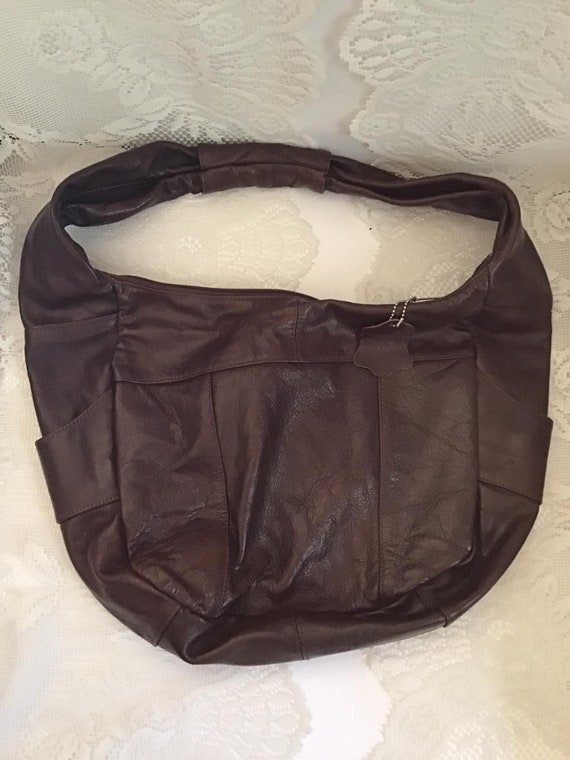 Vintage 1970's 1980's Shoulder Bag Purse Dark Bro… - image 6