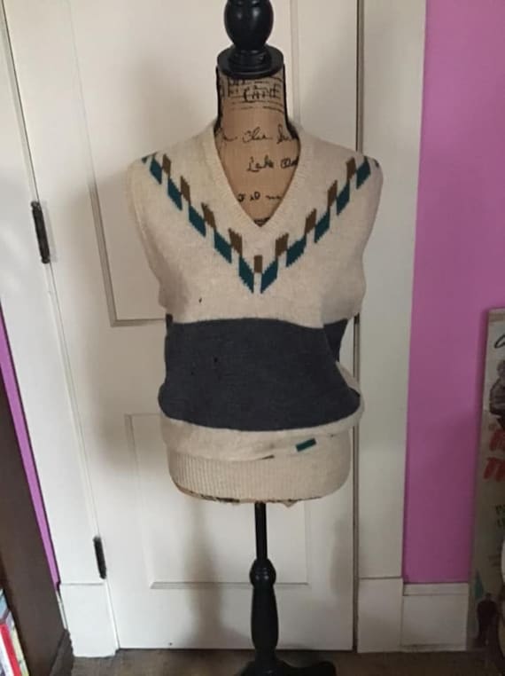 Vintage 1960's 1970's Sweater Vest *Marshall Fiel… - image 1