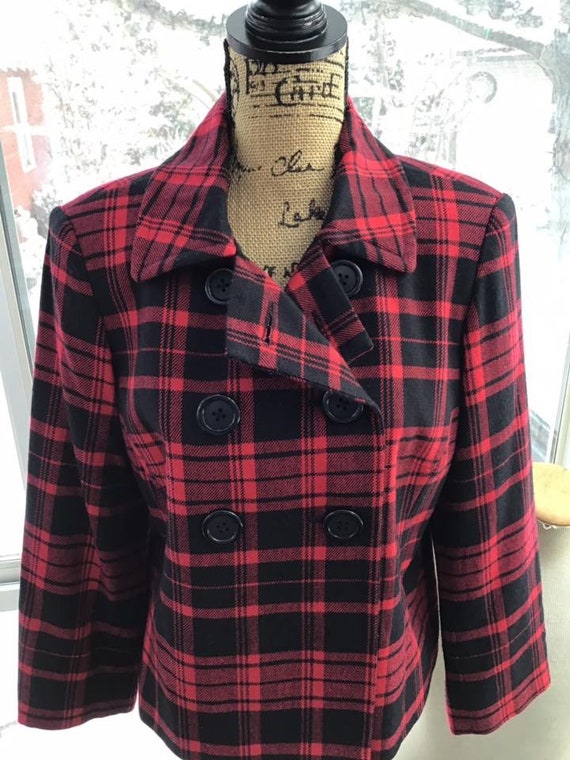 Vintage 1990's Jacket Blazer Double Breasted Wool… - image 4