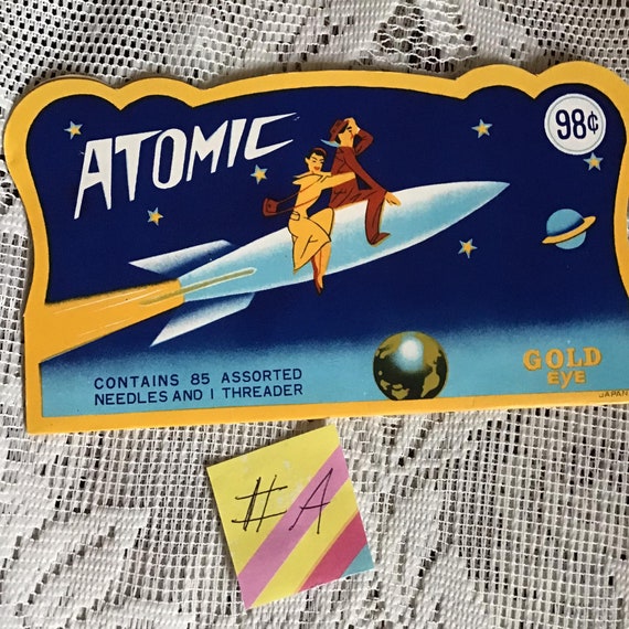 Vintage 1960's Sewing Needles and Pins *ATOMIC* Brand Great