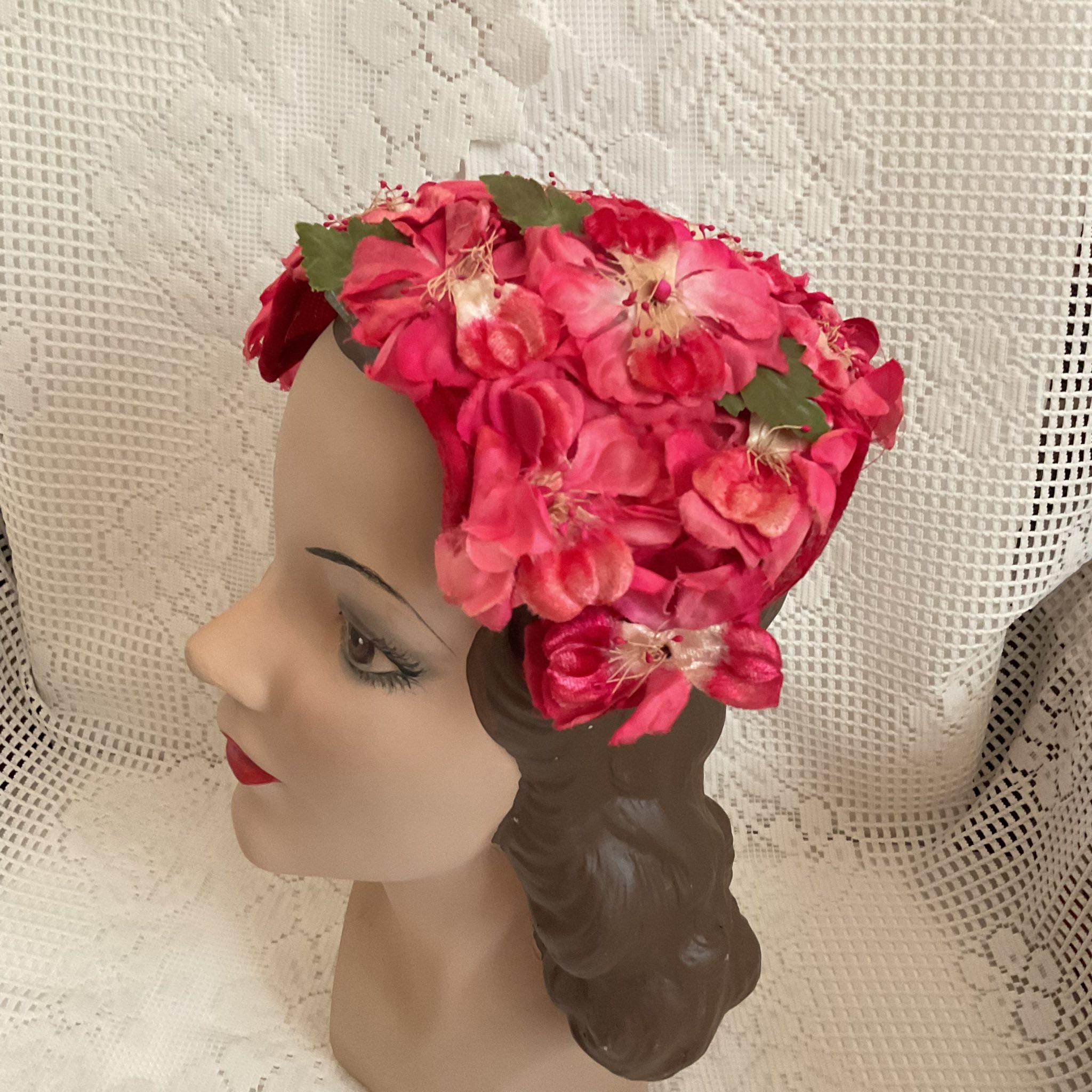50s Ladys Floral Hat - Etsy display picture 3