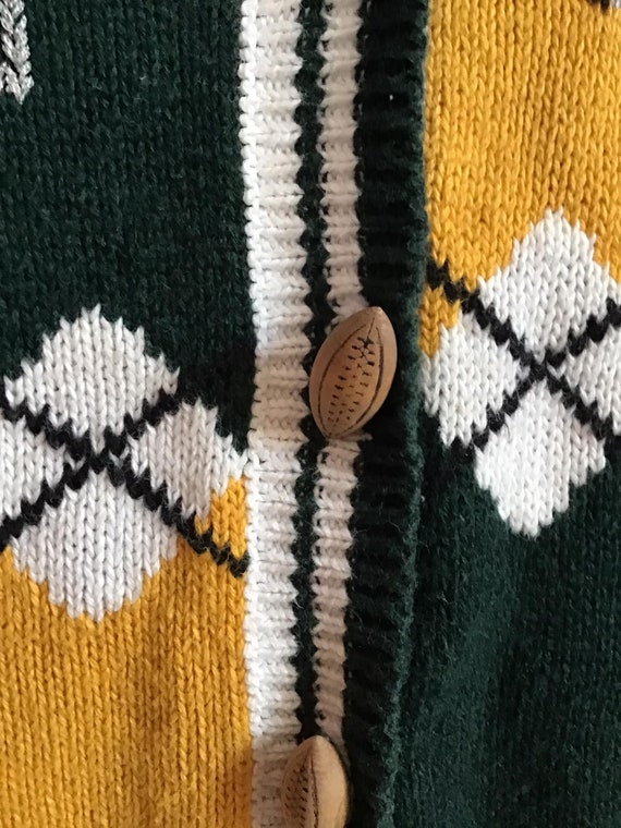 Vintage 1990's Y2K Sweater Vest Button Down Footb… - image 4