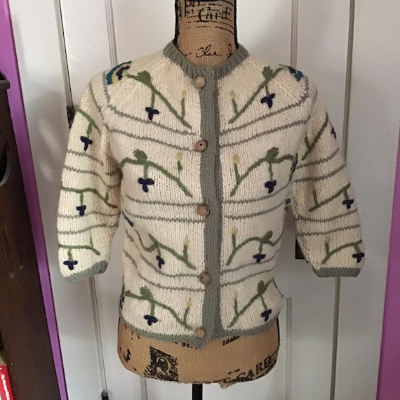 Vintage 1950's Sweater Button Down Cardigan *Made… - image 1