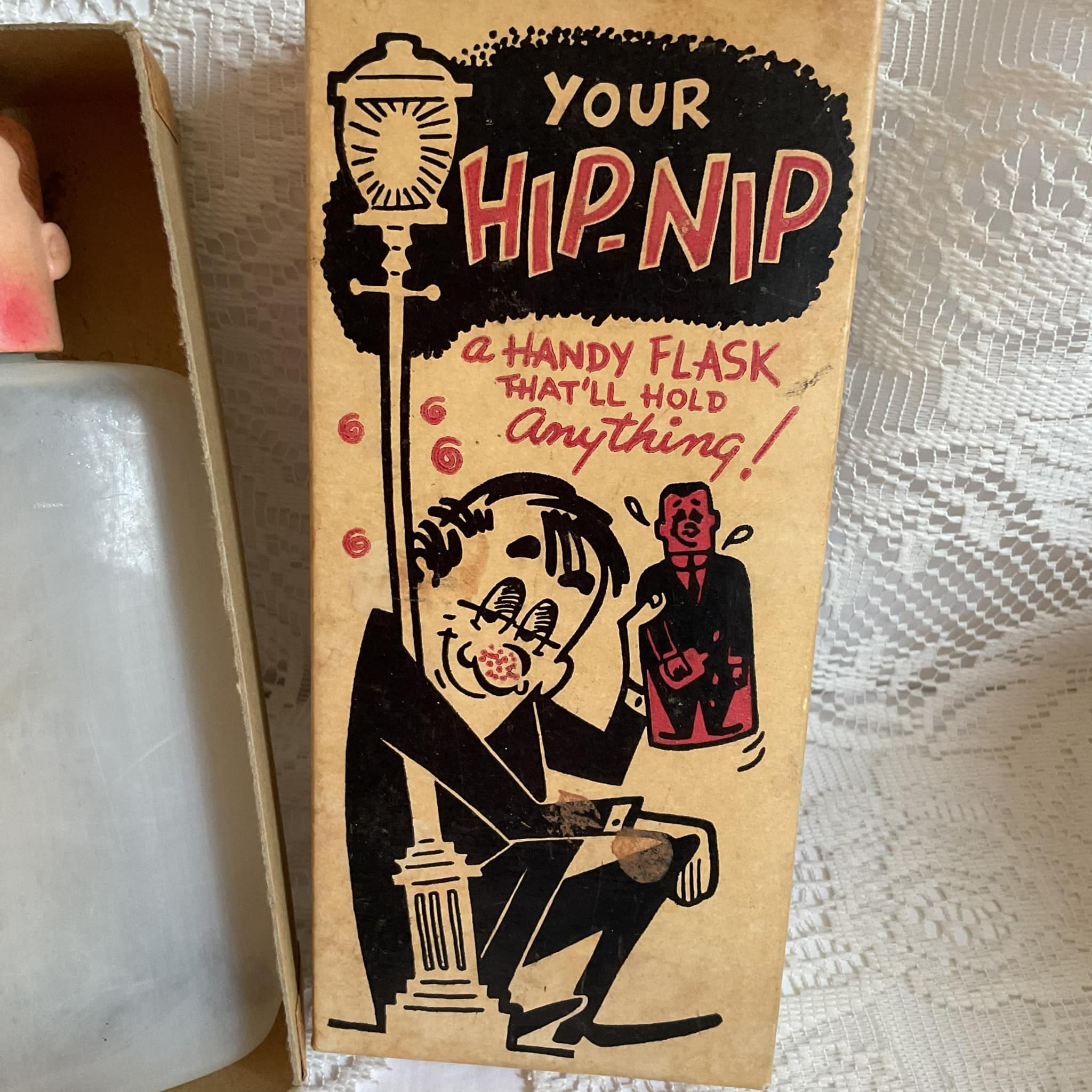 Hip Nip Rare Vintage Empty Plastic Liquor Flask in Box 1950s