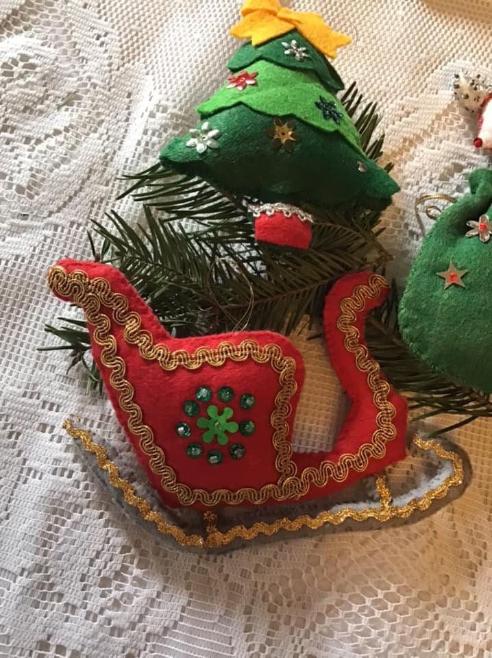 Vintage 1970's 1980's Ornaments Christmas Xmas Set of 3 Handmade