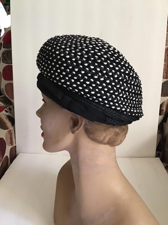 Vintage 1960's Hat Black And White *An Everitt* - image 8