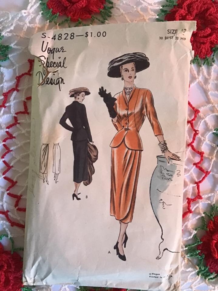Women's Two Piece Dress, Top & Skirt, Vintage 1940s Sewing Pattern – Vintage  Sewing Pattern Company