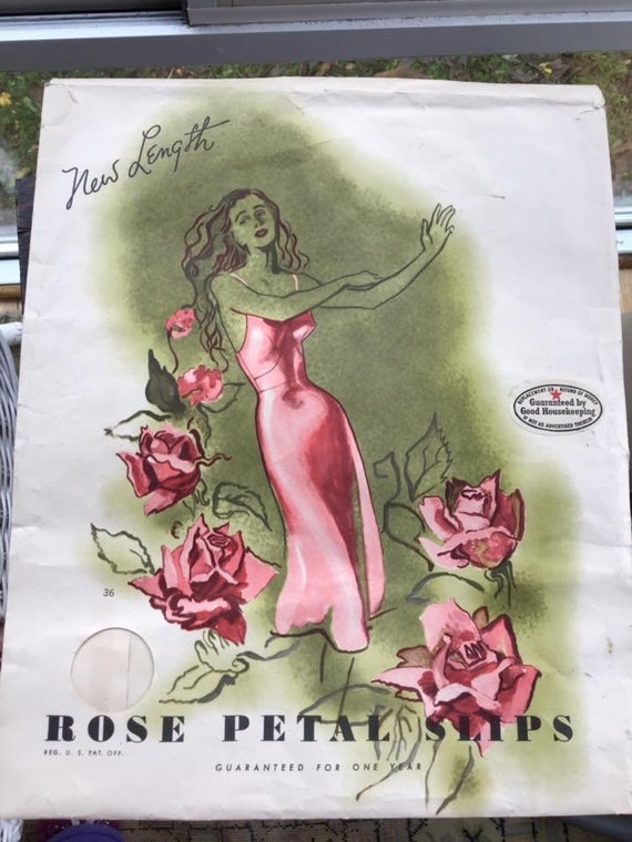 Vintage 1940s 1950s Bag *ROSE PETAL SLIPS* Linger… - image 2