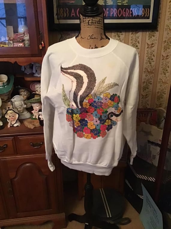 Vintage 1980's Sweatshirt Pullover Deadstock White