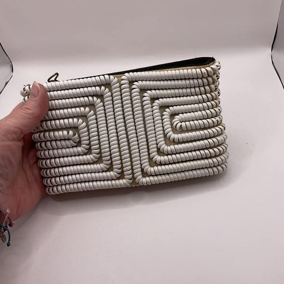 Vintage 1940's Clutch Handbag Telephone Cord Purs… - image 3