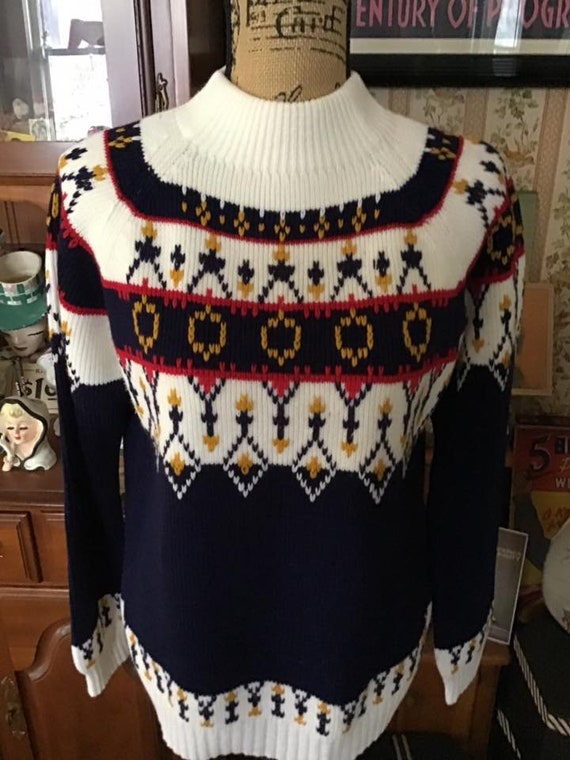 Vintage 1970's Sweater Ski Winter Acrylic *JCPENN… - image 4