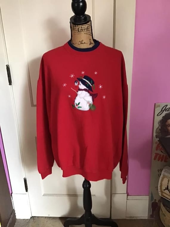 Vintage 1990's Sweatshirt Red Pullover "UGLY" Chri