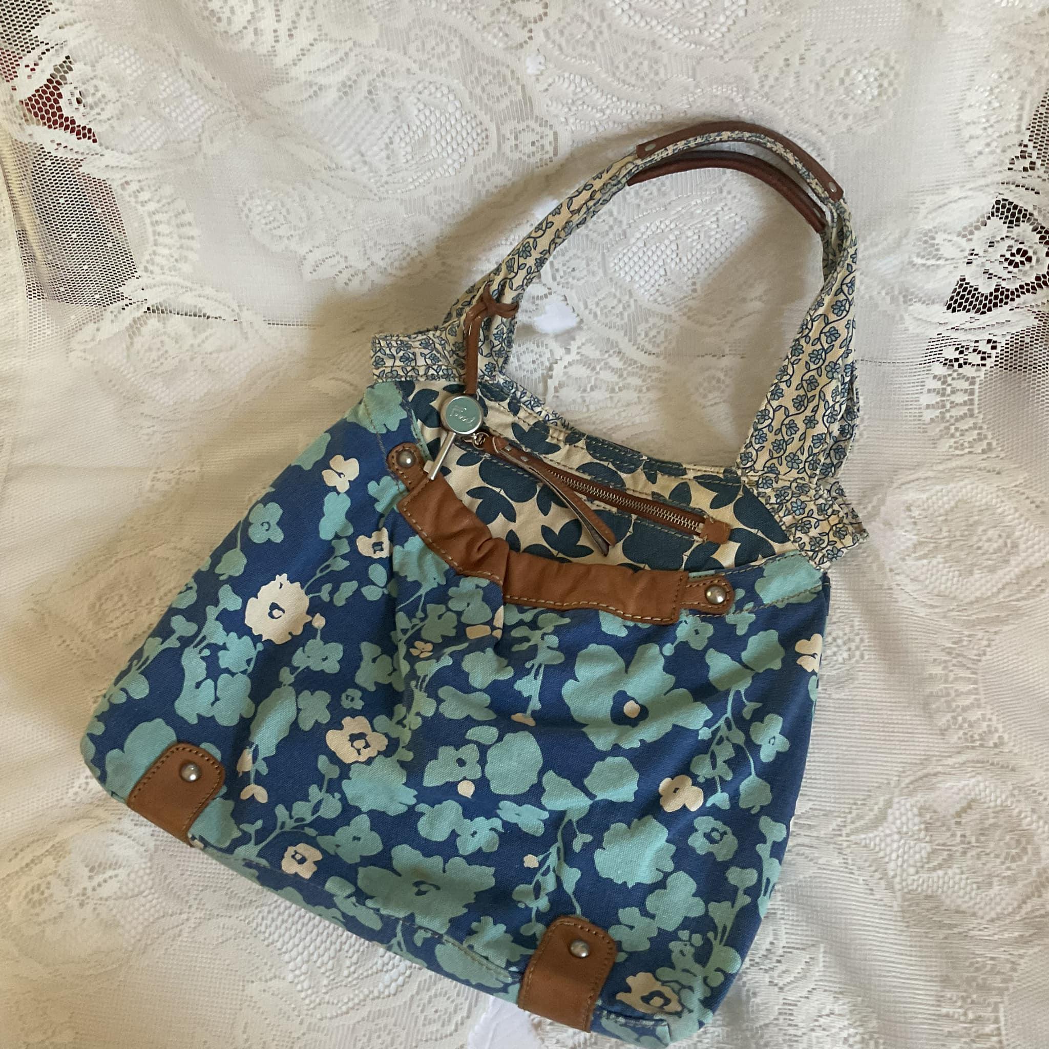 Vintage Y2K Shoulder Hand Bag Purse *fossil Original Brand* Blue
