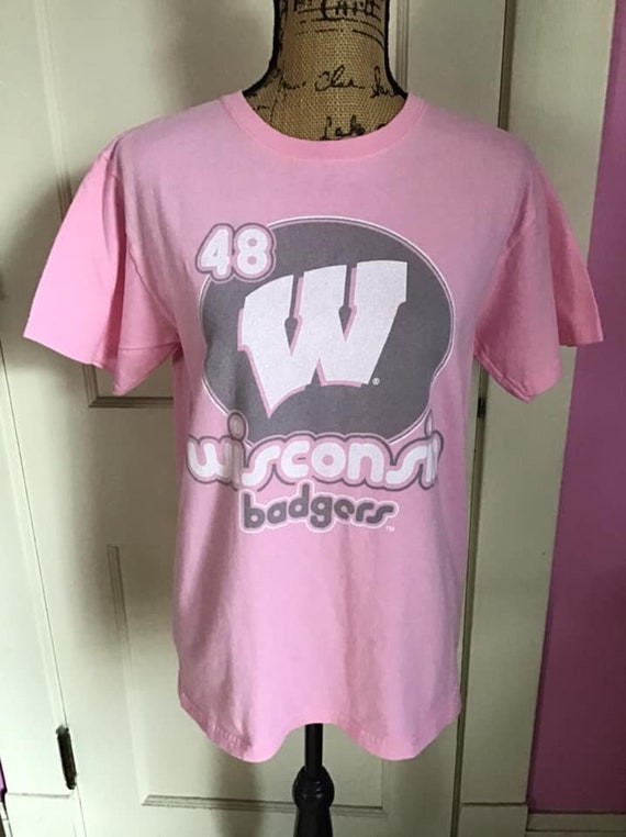 Vintage 1990's Y2K T Shirt Light Pink *Wisconsin*… - image 2