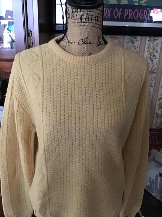 Vintage 1960's 1970's Sweater Men's Pullover Gold… - image 4