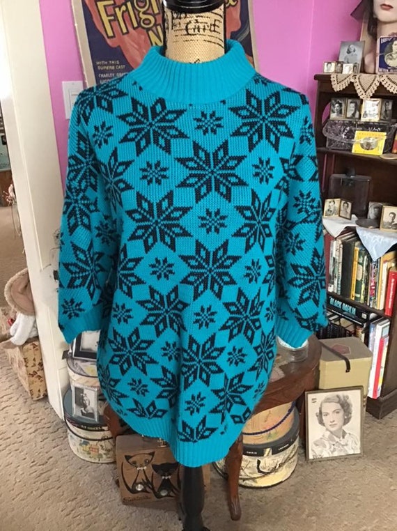 Vintage 1970's 1980's Sweater Pullover Mock Turtl… - image 3