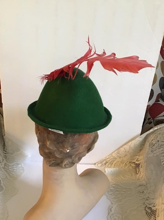 Vintage 1970's 1980's Hat Green Character Costume… - image 7