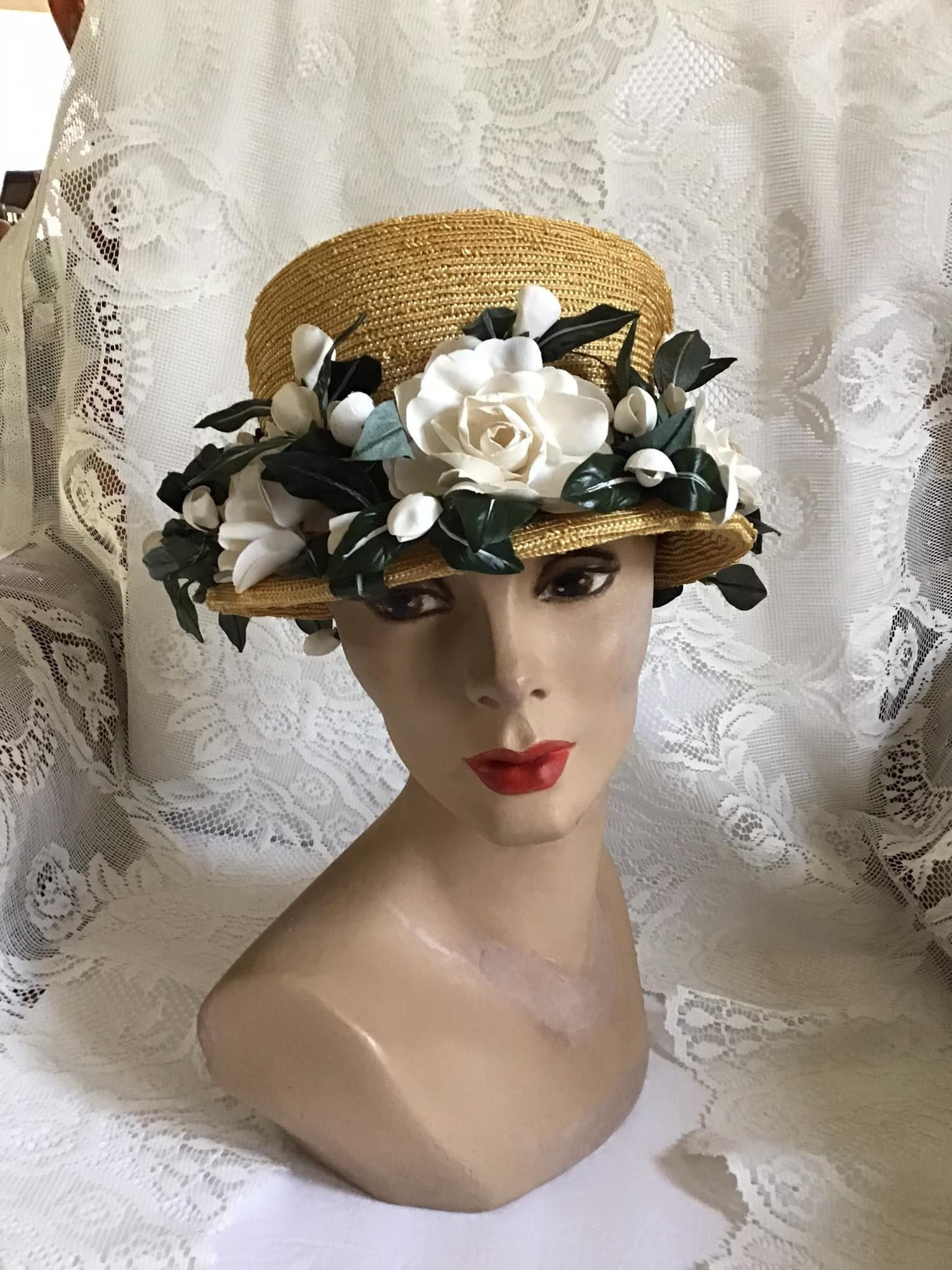 H.C. Prange Co. Feather Hat, purple,  aqua, blue, union made Garden Symphony Feather Fascinator Hat in Lavender Turquoise  main image 3
