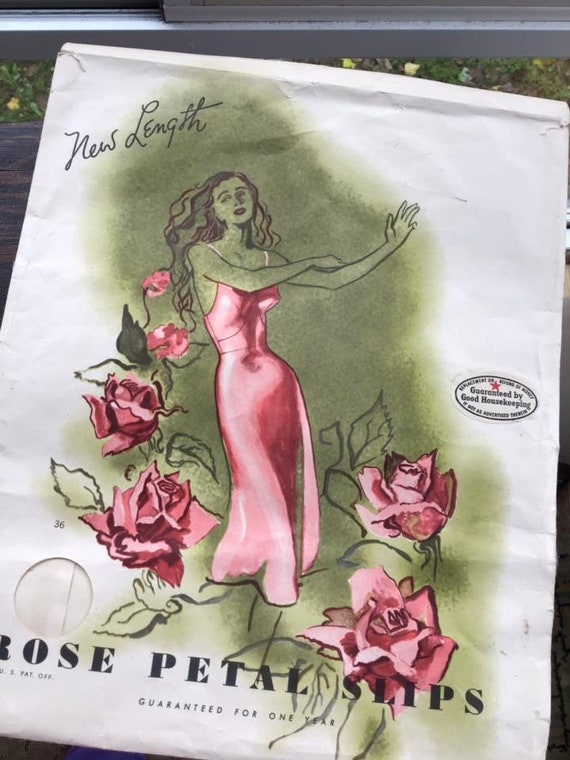 Vintage 1940s 1950s Bag *ROSE PETAL SLIPS* Linger… - image 4