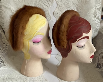 Vintage 1950's Hairbands/Headbands For Mother & Daughter (LITTLE GIRL) Genuine Mink Fur Both Sold Together