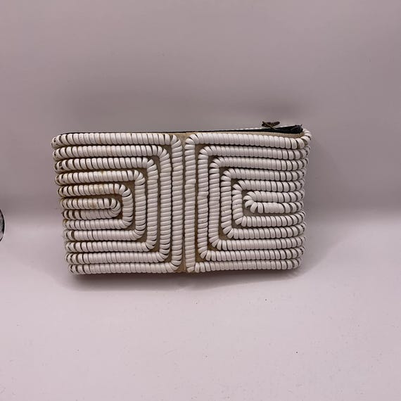 Vintage 1940's Clutch Handbag Telephone Cord Purs… - image 1