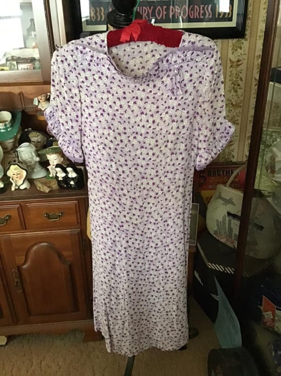 Vintage 1930's Dress Lavender And Purple Floral Dr