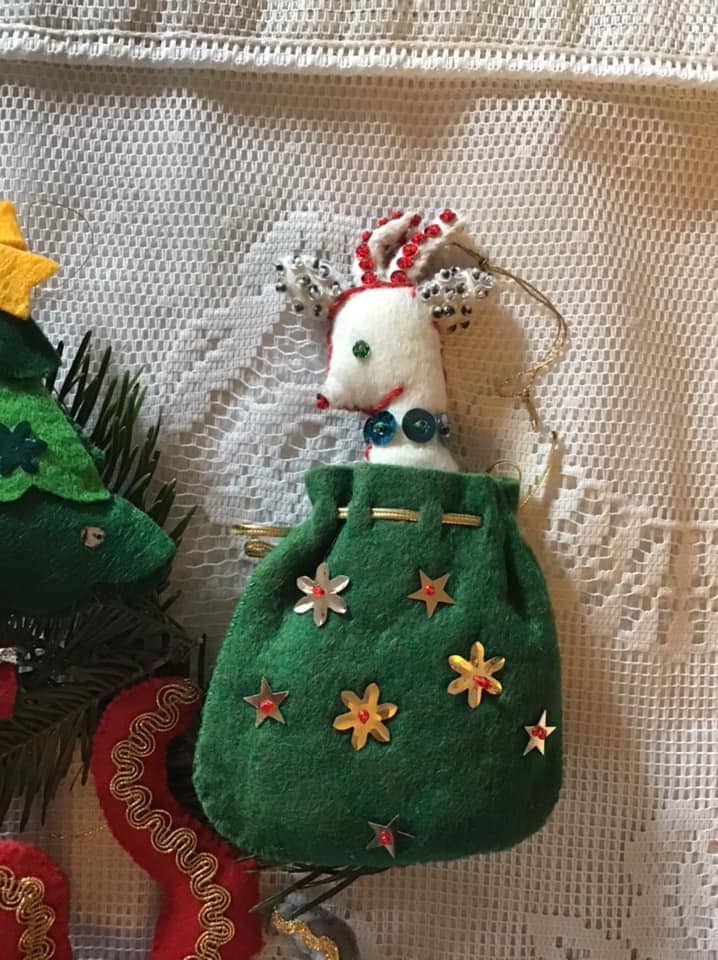 Vintage 1970's 1980's Ornaments Christmas Xmas Set of 3 Handmade