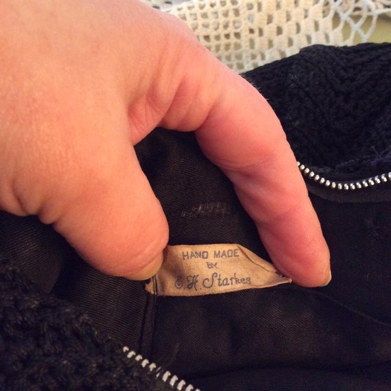 Vintage 1940s Clutch Handbag Homemade Black Gimp … - image 2