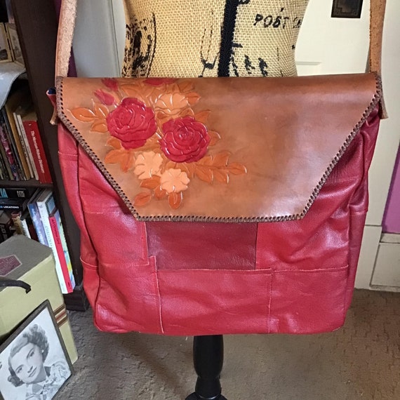 Vintage 1970's Shoulder Bag Crossbody Purse Handm… - image 1