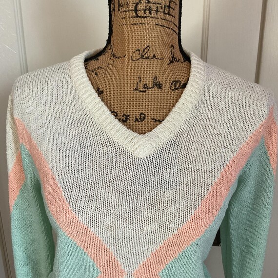 Vintage 1970's Sweater Pullover *Lilly Dache'* Pa… - image 6