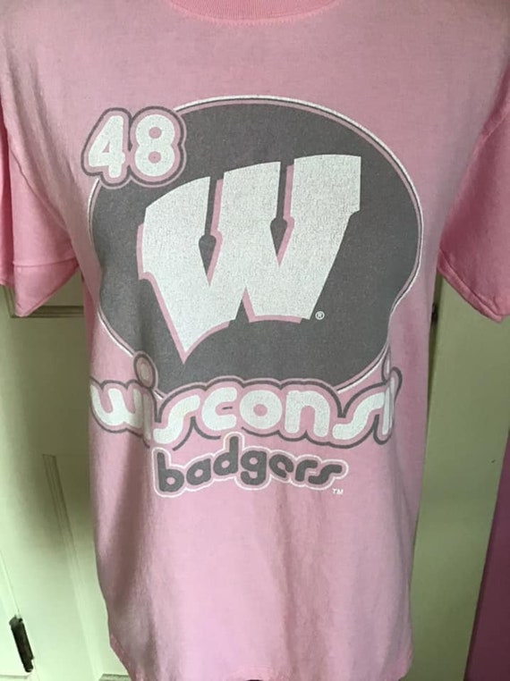 Vintage 1990's Y2K T Shirt Light Pink *Wisconsin*… - image 3