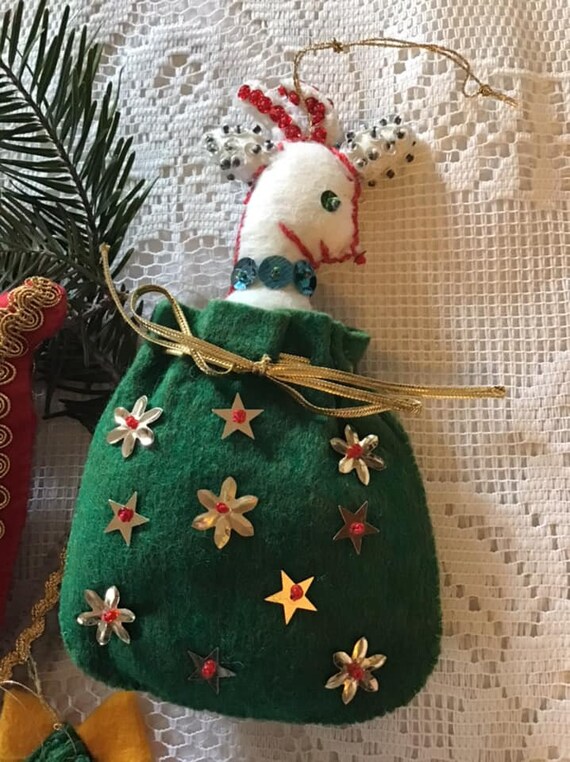 Vintage 1970's 1980's Ornaments Christmas Xmas Set of 3 Handmade