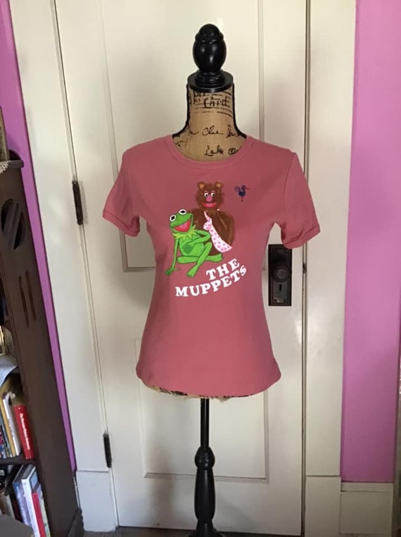 Vintage 1970's 1980's T Shirt Handpainted With K F