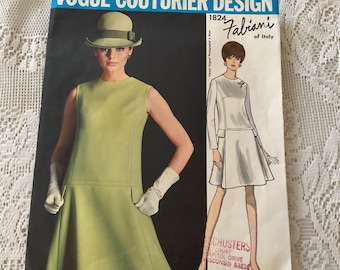 Sukienka z lat 60. XX wieku w stylu vintage, wzór *Vogue Couturier Design* Fabriani z Włoch #1824
