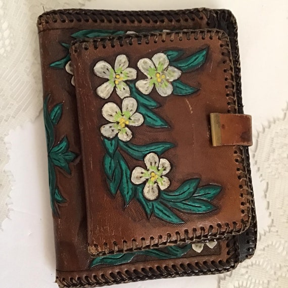 Vintage 1960's 1970's Wallet Genuine Leather Hand… - image 8