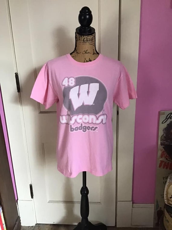 Vintage 1990's Y2K T Shirt Light Pink *Wisconsin*… - image 1