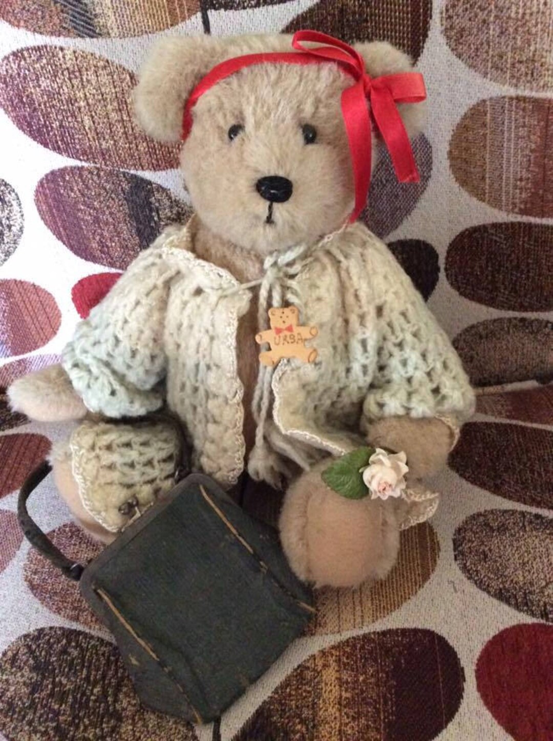 Vintage 1980s 1990s Teddy Bear Handmade Artisan Designed