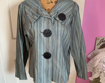 Vintage Y2K 2000's Jacket Lightweight Blazer Designer *An Ren* New York Label Tagged Size L=Large