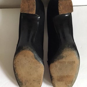 Vintage 1930's 1940's Shoes Black Suede/leather - Etsy