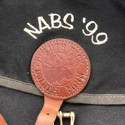 Vintage 1990's Crossbody Bag (Dated shops '99) *Duluth Pack-Duluth Minn.* Black Canvas Brown Genuine Leather