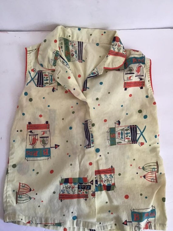 Vintage 1950's Blouse LITTLE GIRLS SIZE Sleeveles… - image 2