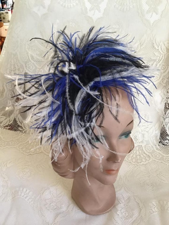 Vintage 1970's Feather Hair Fascinator Made From … - image 1