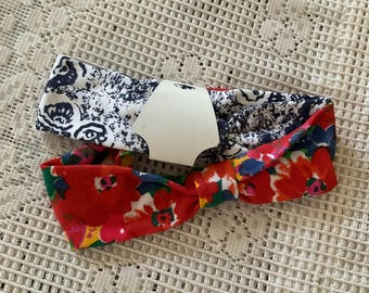 Vintage 1980's Headbands Stretchy Set Of 2 Deadstock On Original Display Card *id Boutique*