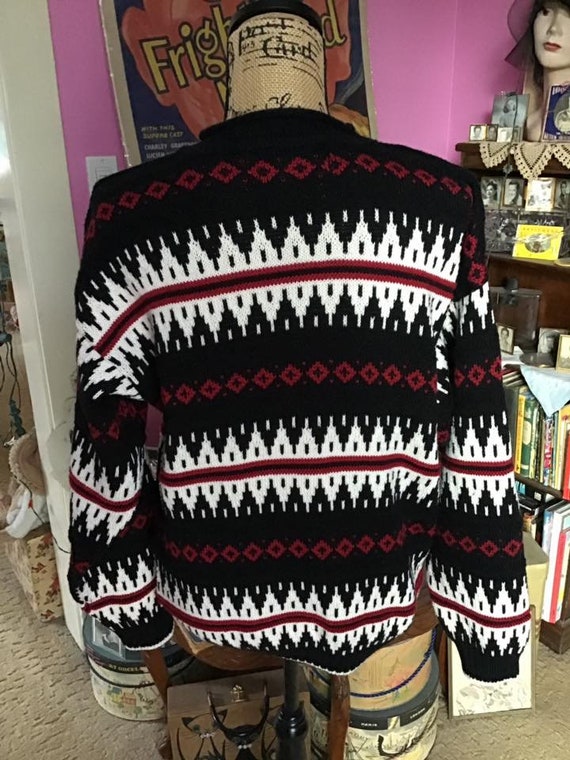 Vintage 1980's Sweater *Jantzen Sport* Dark Black… - image 5