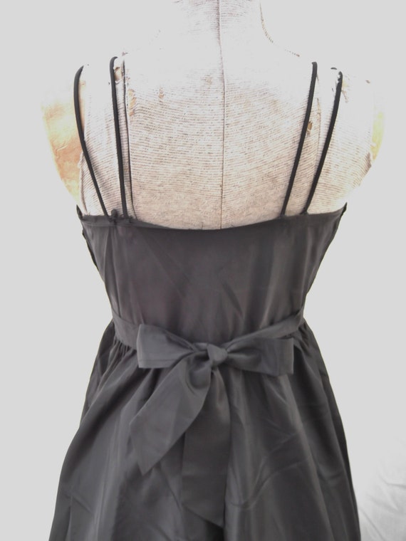 Vintage 1930s 1940s Dress Bolero Black Taffeta Go… - image 4