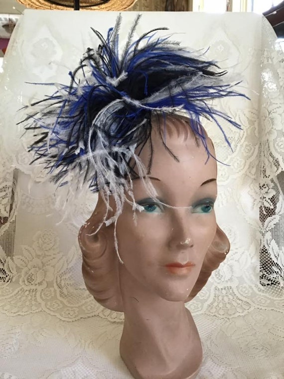 Vintage 1970's Feather Hair Fascinator Made From … - image 2