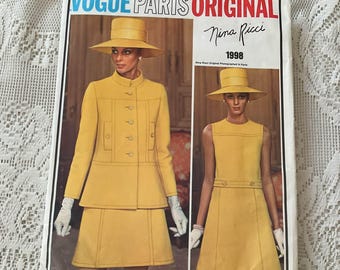 Ubrania w stylu vintage z lat 60. *Vogue Paris Original Nina Ricci* #1998