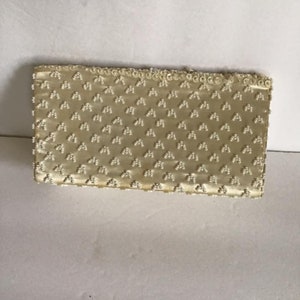 Vintage 1950's 1960's Clutch Handbag Off White Beads Sequins DuBarry Bridal Prom Cocktail Bag Sold As Is image 7