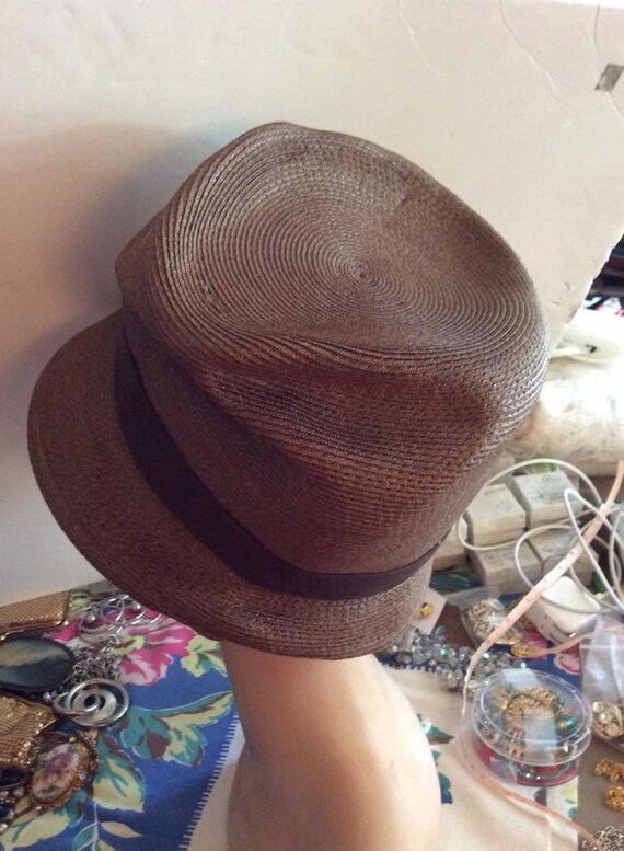 Vintage 1950s Hat Brown Straw Styled By Juli-Kay … - image 3